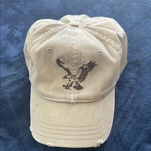 Tan and Brown Distressed Eagle Hat